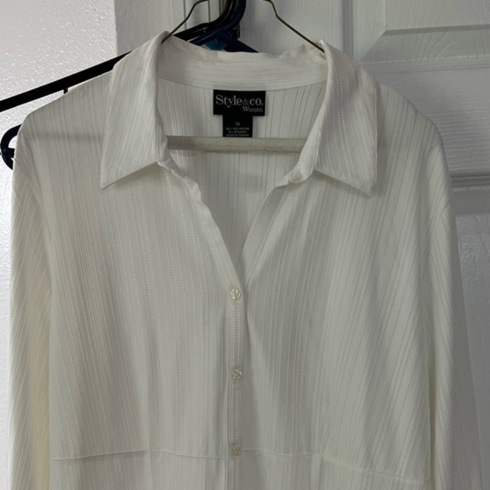 Style & Co. Ladies size 1X white blouse